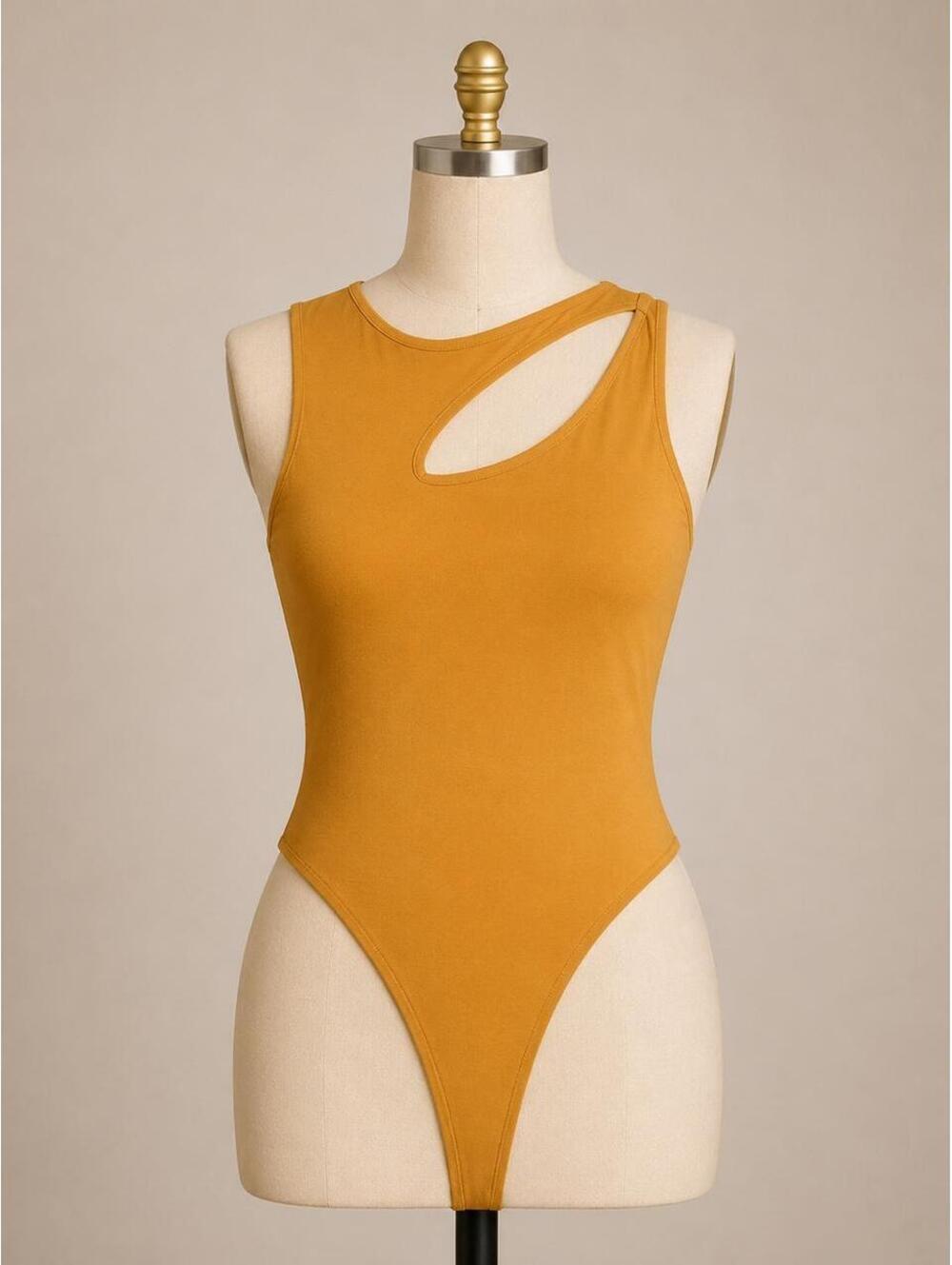 agaci mustard orange cutout bodysuit 🧡